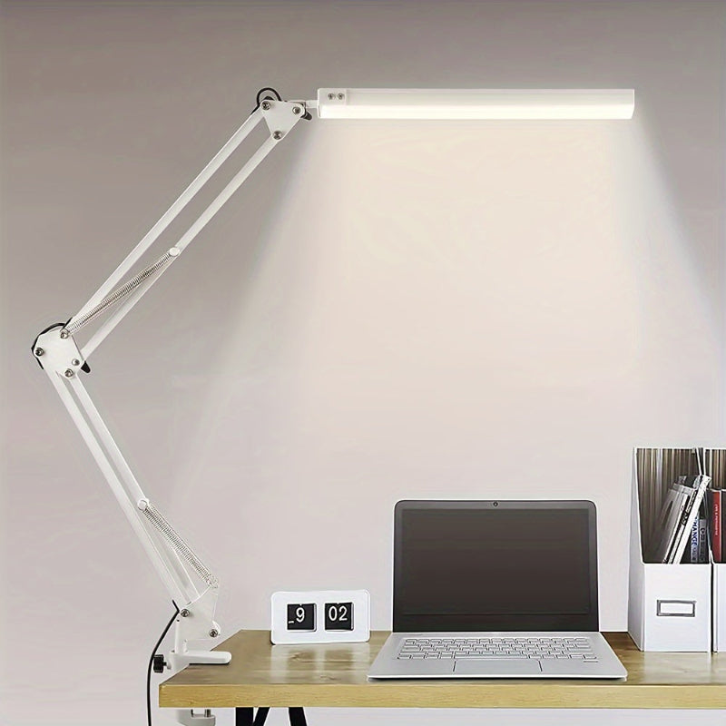 LED clamp lamp with dimmer – USB light with 3 color modes and 10 brightness levels
