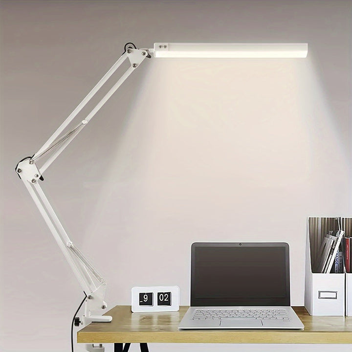 LED clamp lamp with dimmer – USB light with 3 color modes and 10 brightness levels
