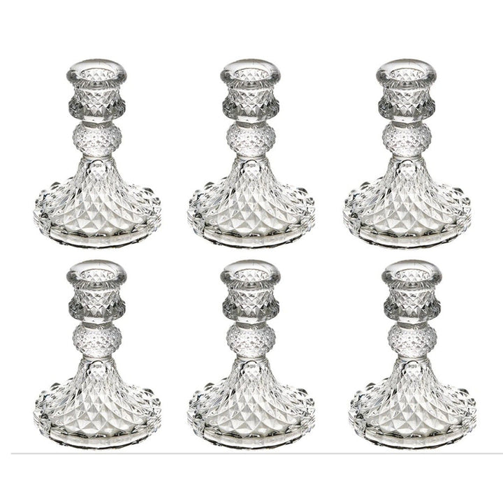 Kristallglas Kerzenhalter Set mit 6 Vintage