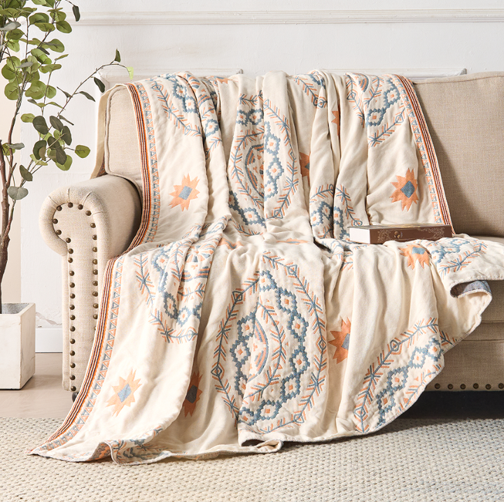 Mandala Cotton Blanket – Boho Plaid with Cotton Fabric