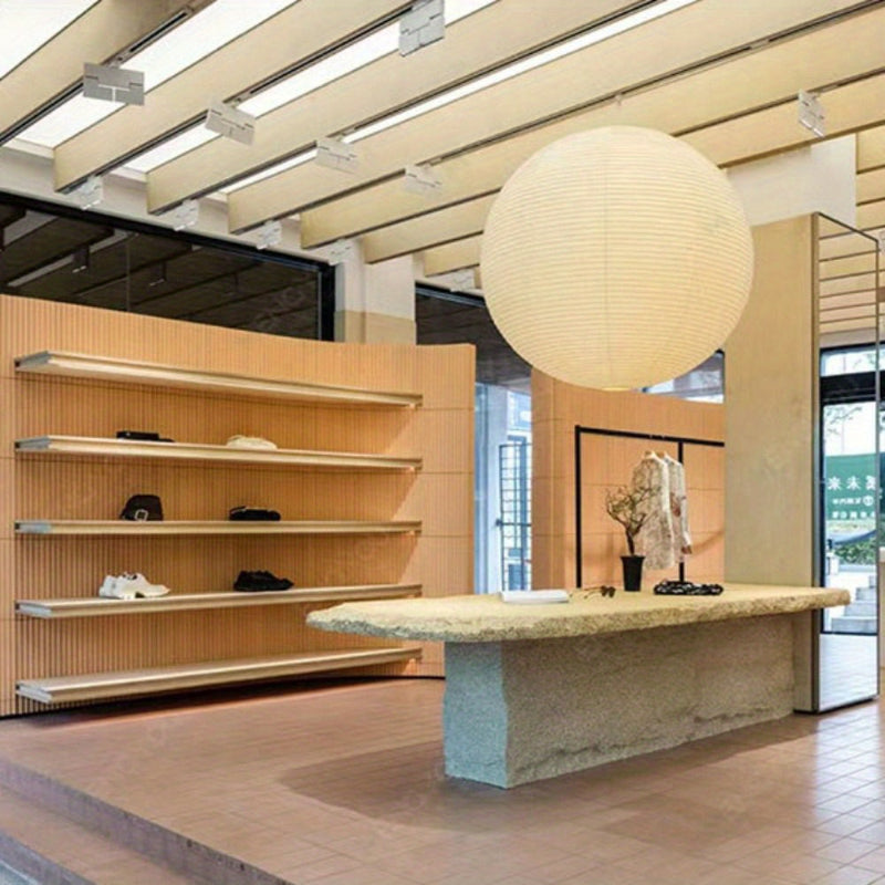 Runde papier hängelampe klassisch für wohnraum und deko