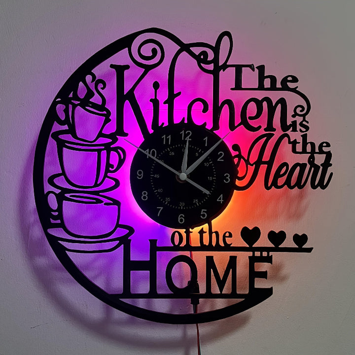 Vinyl kitchen clock with wall decor