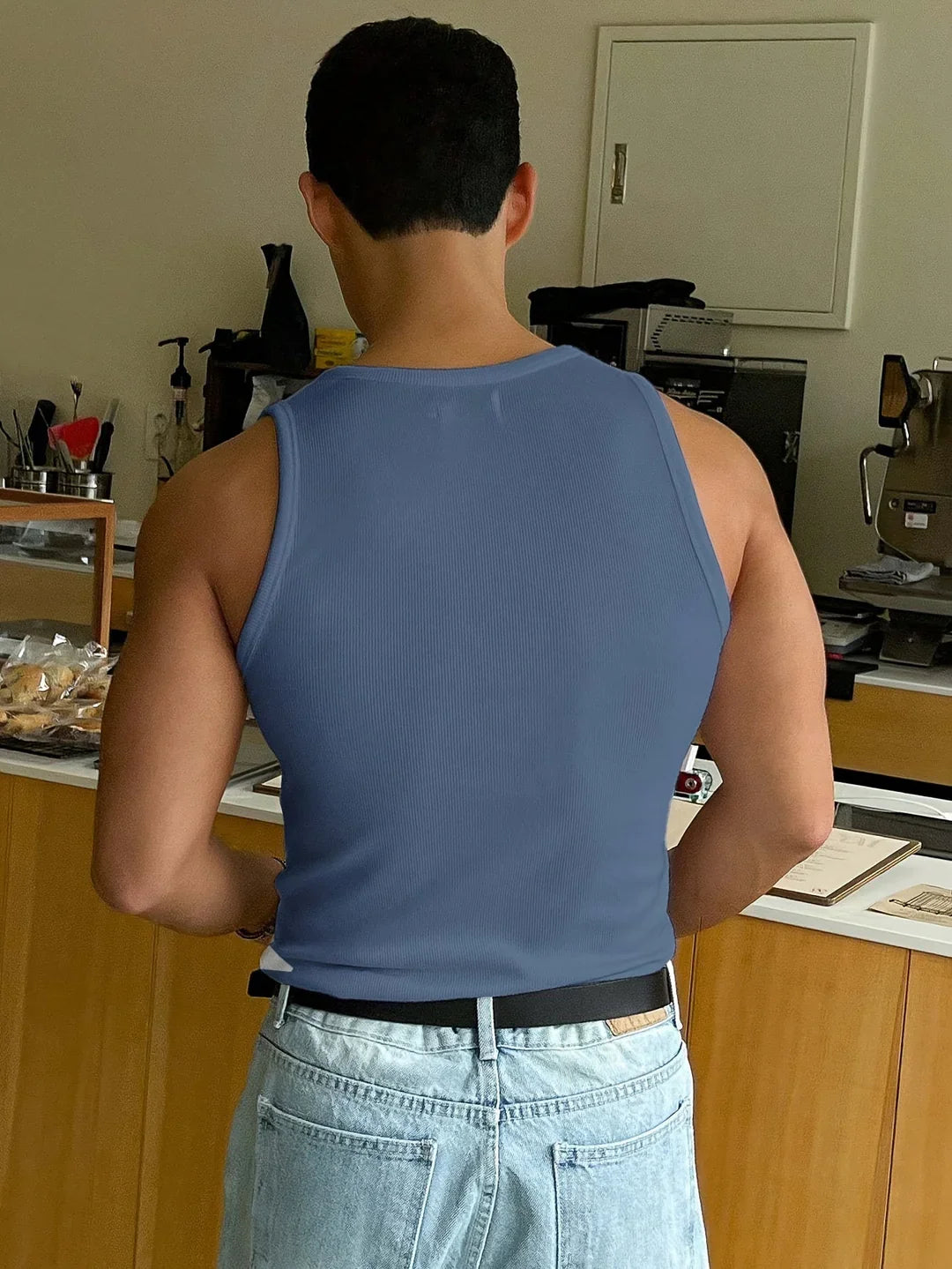 Men's Tank Top with Breathable Design 