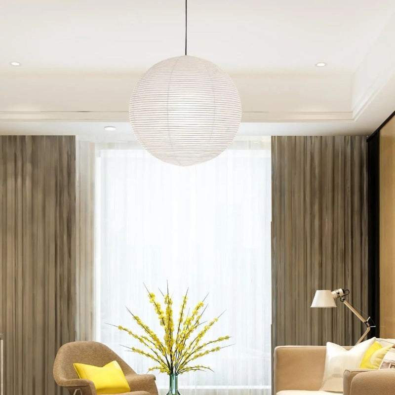 Runde papier hängelampe klassisch für wohnraum und deko