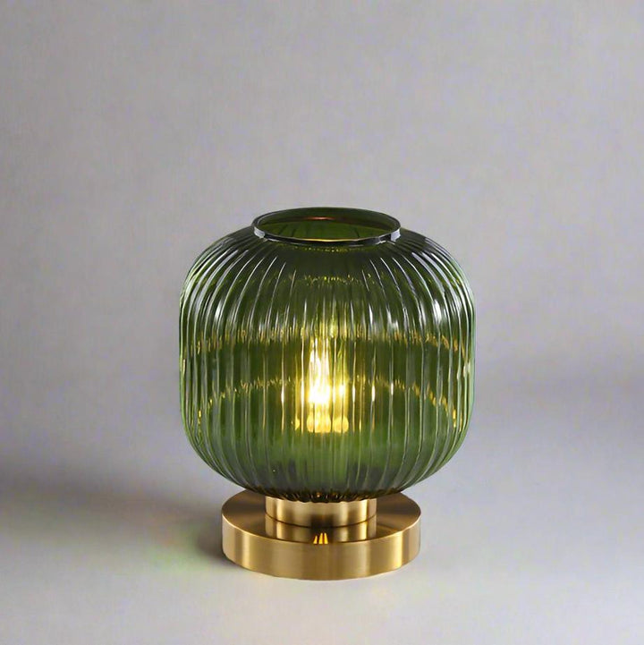 Amber Glass Table Lamp Scandinavian Design