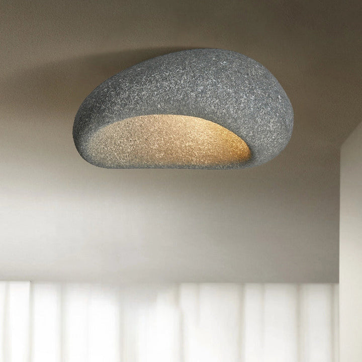 Minimalist ceiling lamp – warm white &amp; made of resin