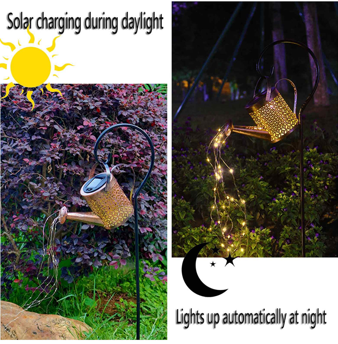 Solarbetriebener Wasserkrug mit LED-Gartenlampe