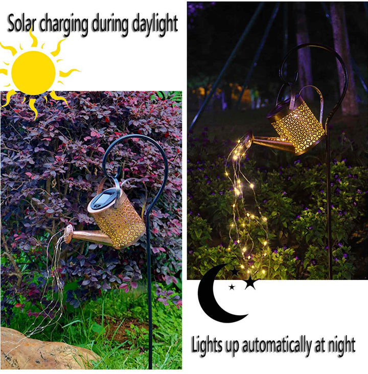 Solarbetriebener Wasserkrug mit LED-Gartenlampe
