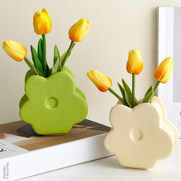 Keramik Blumenvase Pastellfarben