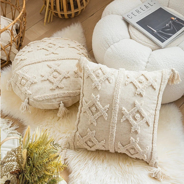 Bügelfreier Kissenbezug Beige Boho Design