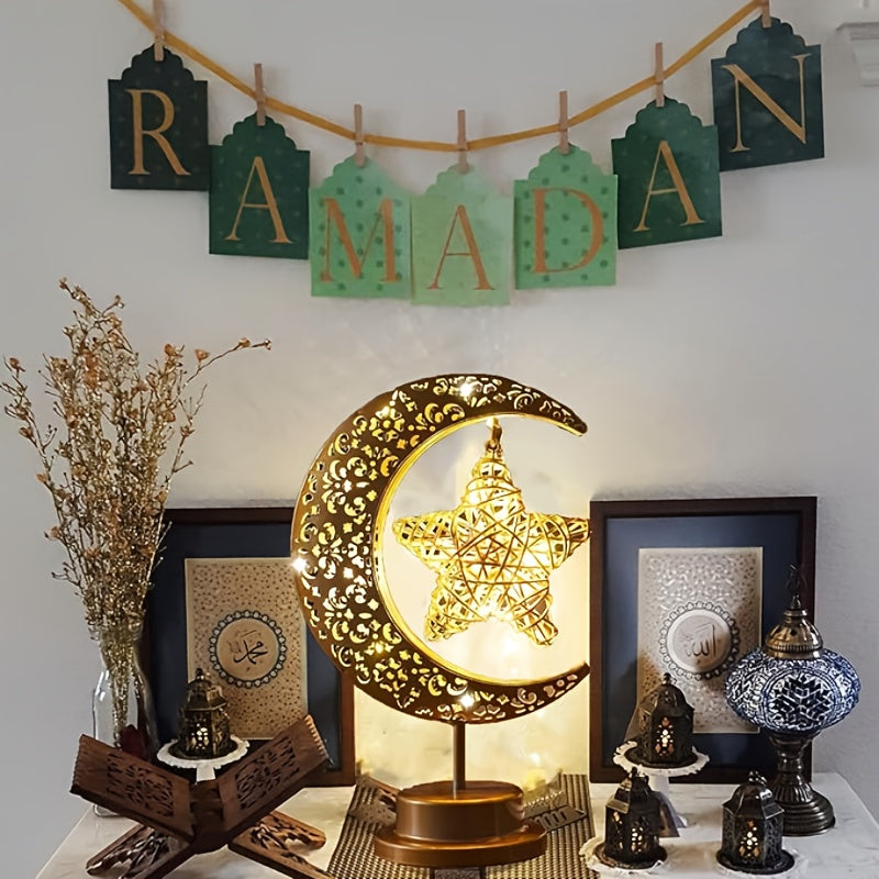 Decorative moon lamp with star for home