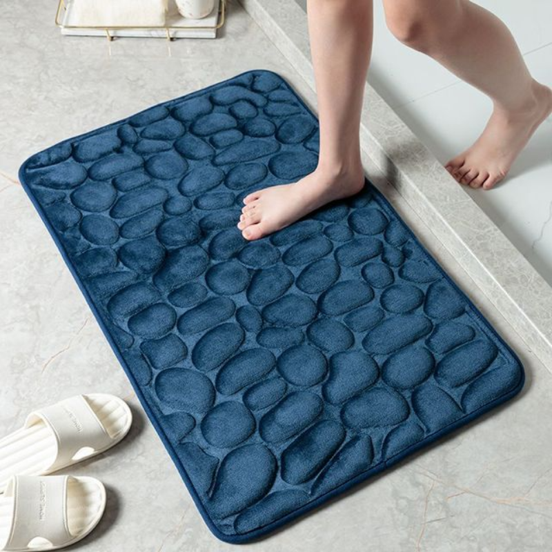 Memory-Foam-Badematte mit Kieselstein-Design in rechteckiger Form