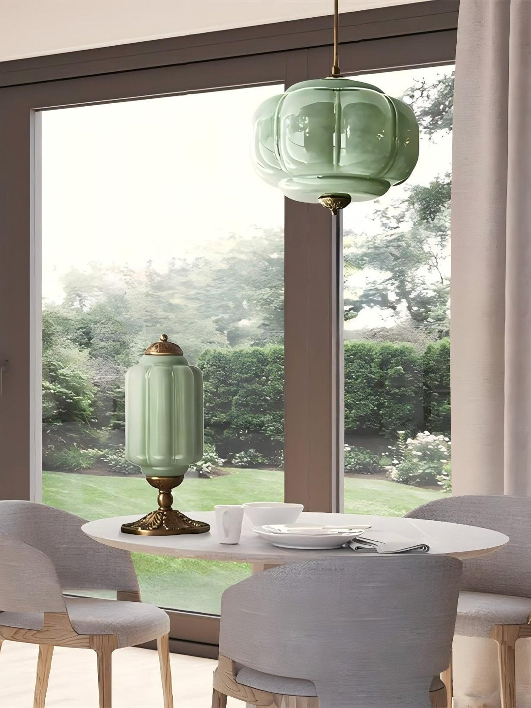 Vintage ceiling light made of frosted glass