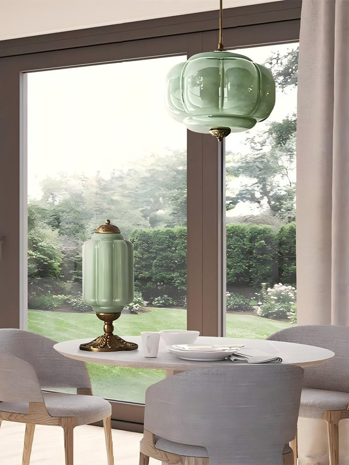 Vintage ceiling light made of frosted glass