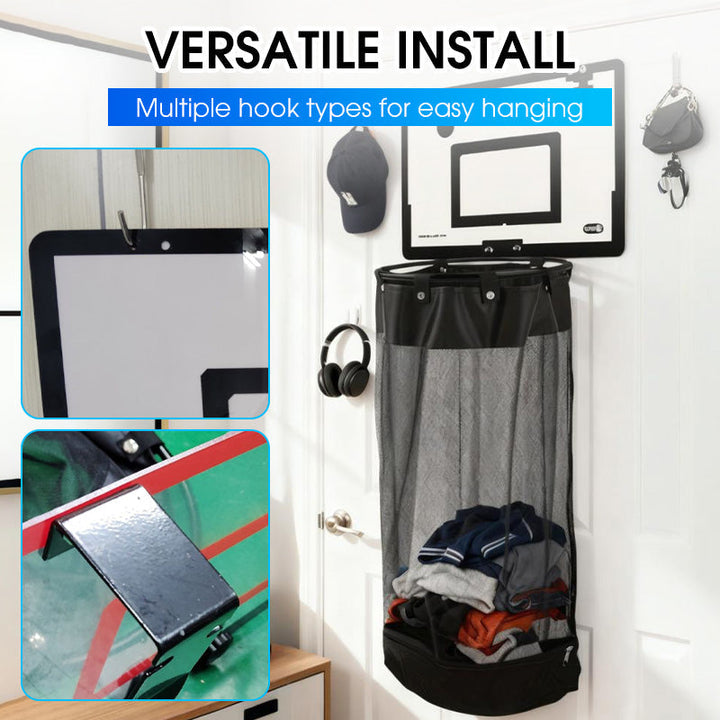 Detailansicht des Basketball-Designs am Wäschekorb zur Türbefestigung