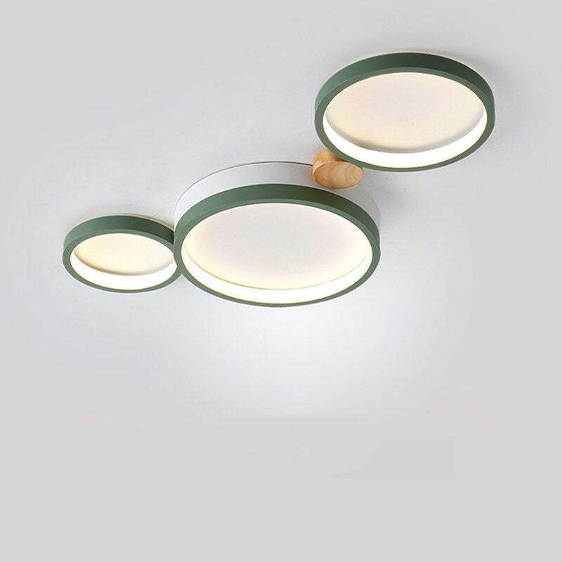 Modern LED ceiling light with grey metal rings 