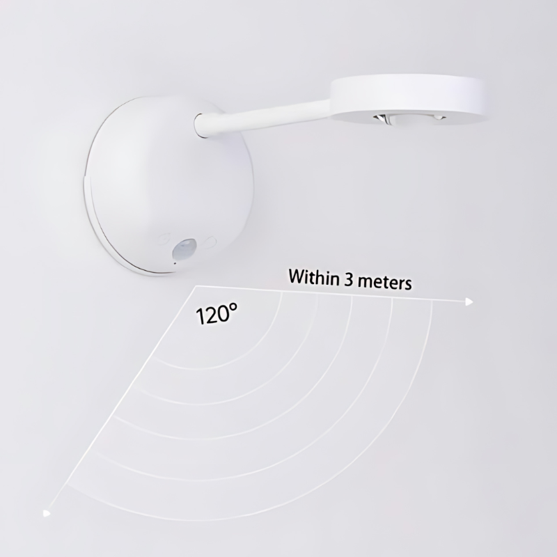 Wireless LED spotlight with motion sensor, 360° rotatable &amp; adjustable light