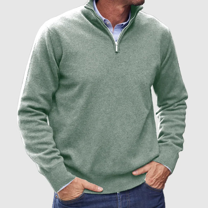 Men's Cashmere Pullover with Zipper in Italian Design