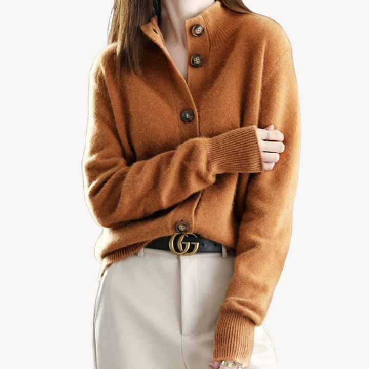 Women's cardigan with button placket in classic design