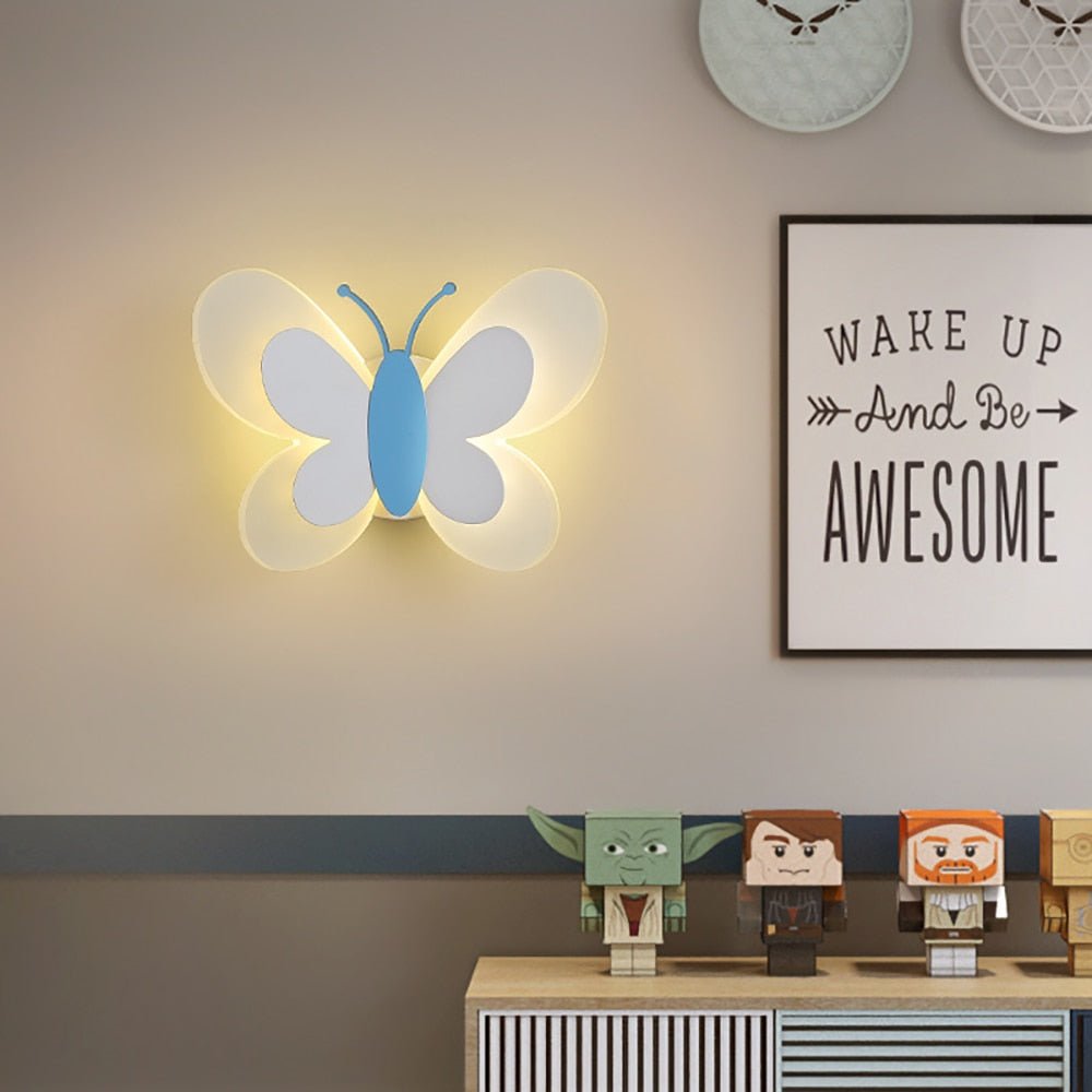 Playful, child-friendly LED wall light with butterfly motif