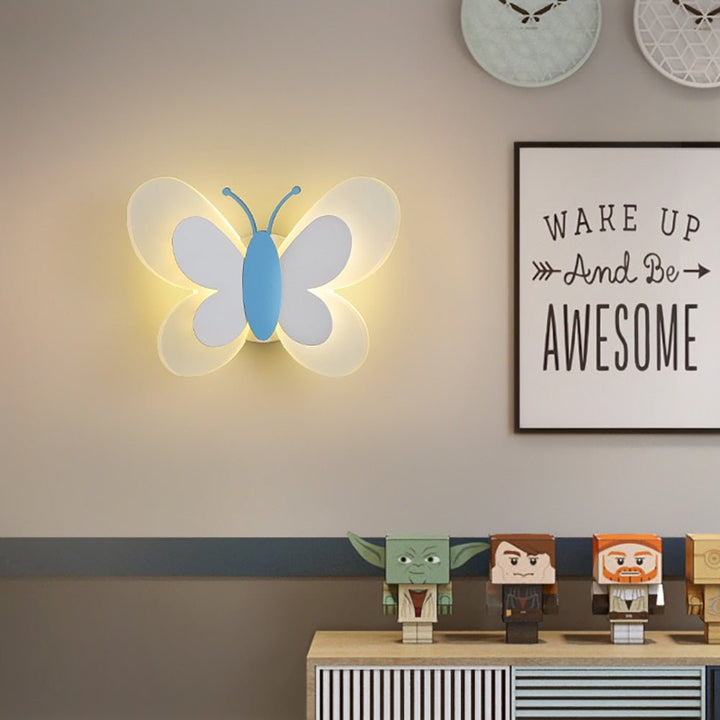 Playful, child-friendly LED wall light with butterfly motif