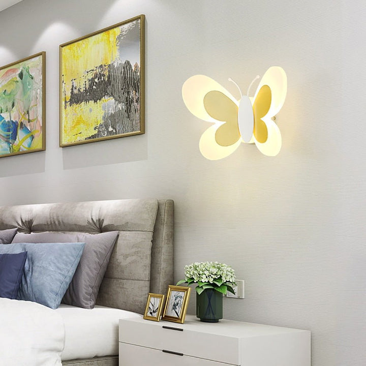 Playful, child-friendly LED wall light with butterfly motif