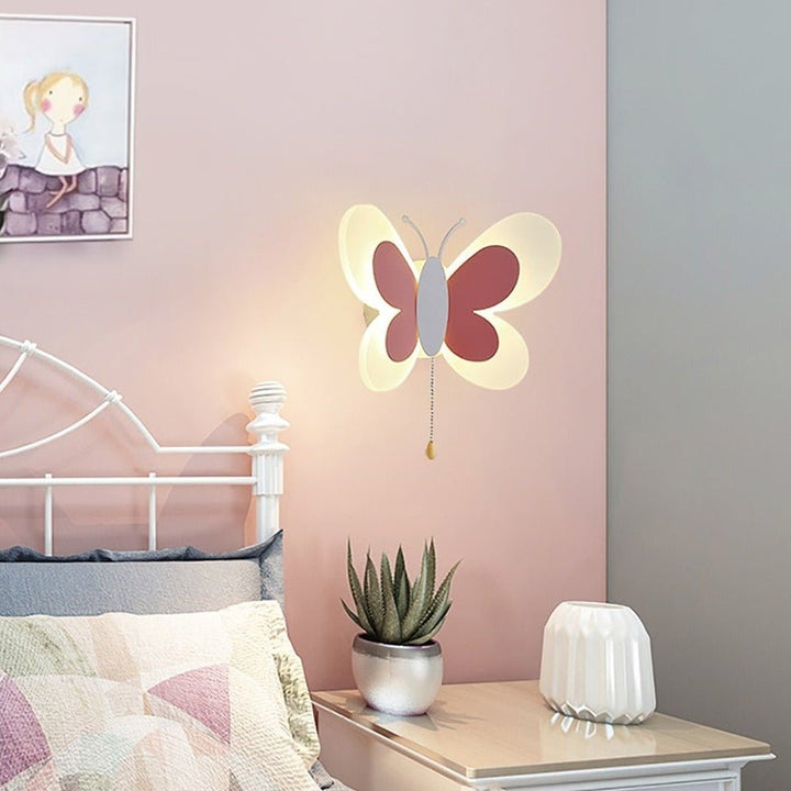 Playful, child-friendly LED wall light with butterfly motif