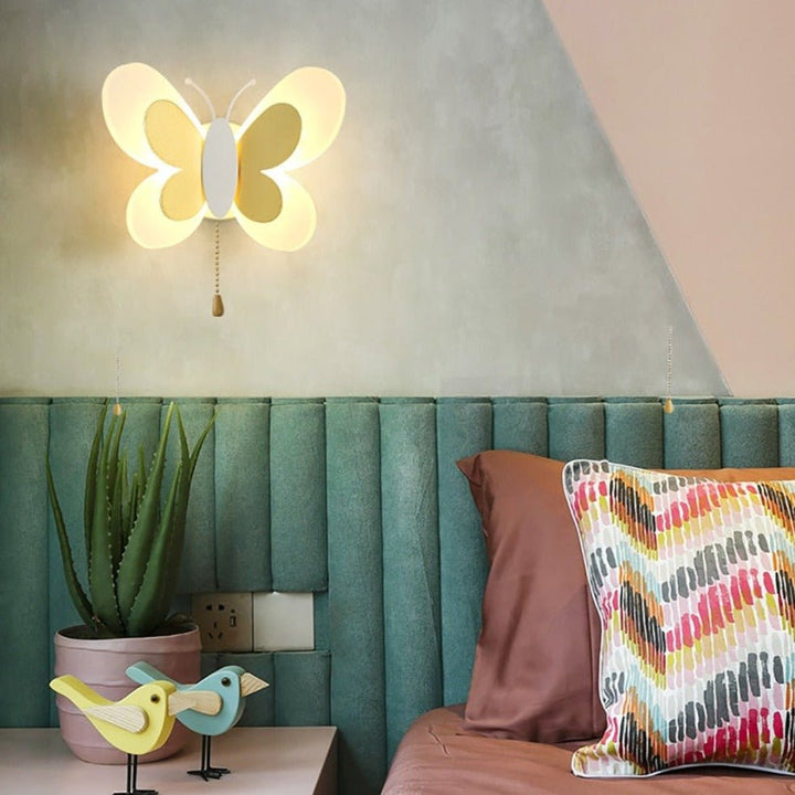 Playful, child-friendly LED wall light with butterfly motif