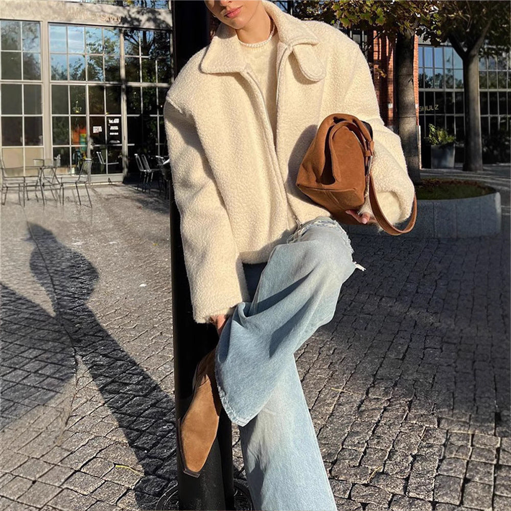 Women's Fleece Jacket with Minimalist Design