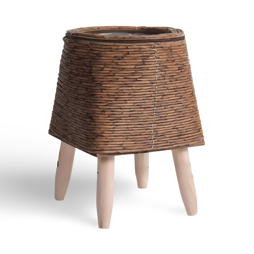 Künstlicher Korb Pflanzer Rustikaler Rattan Blumentopf