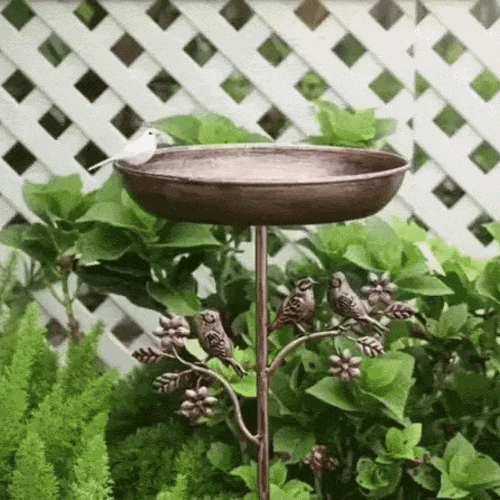 Garten Vogelbad Metallspieß Vintage Kupferoptik