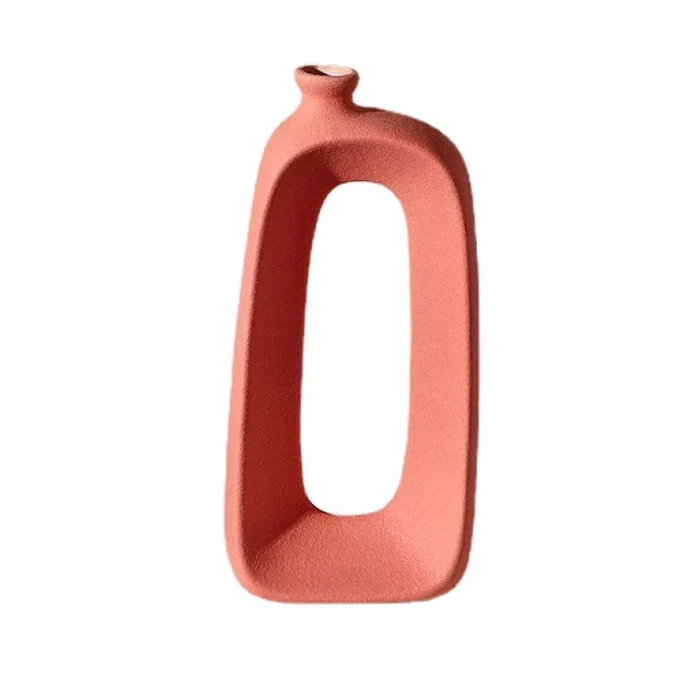 Keramische Hohlvase mit abstraktem Design