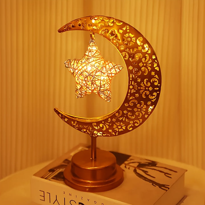 Decorative moon lamp with star for home