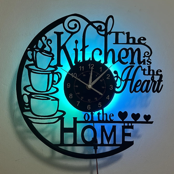 Vinyl kitchen clock with wall decor