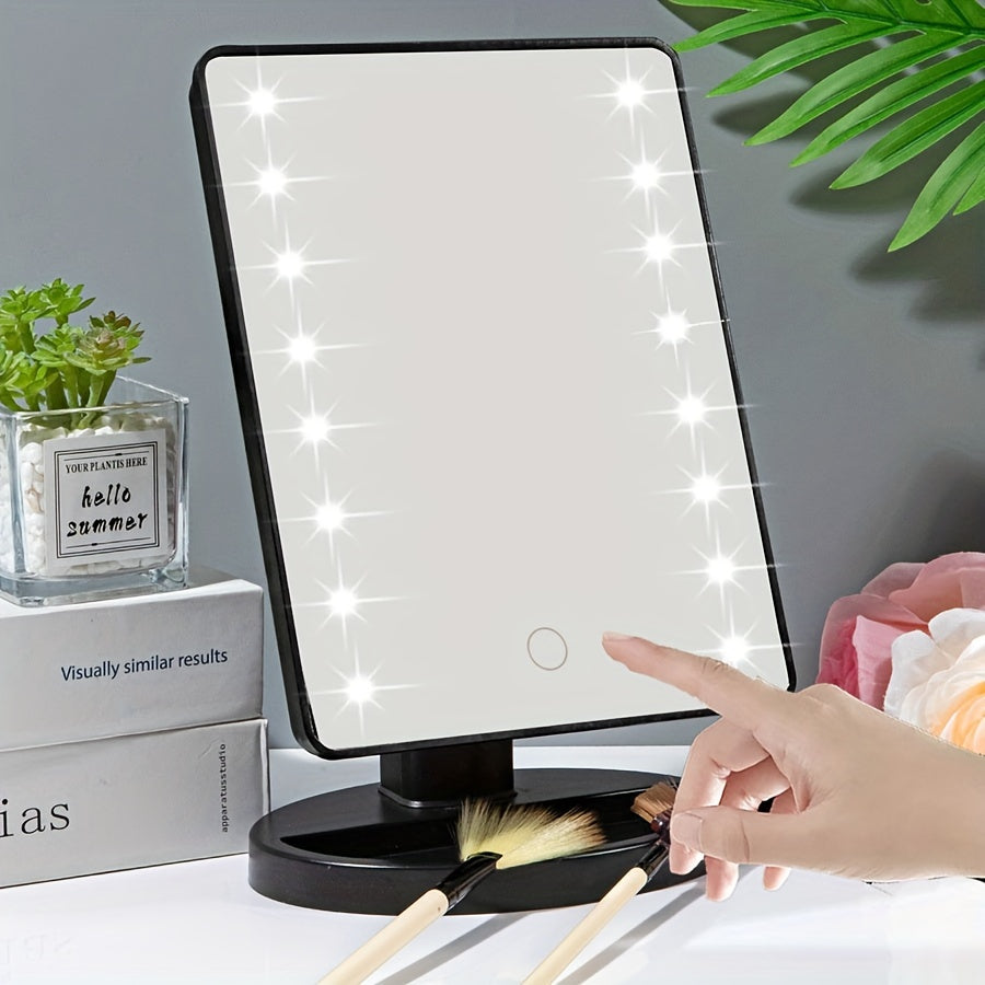 LED makeup mirror with touch function and 16 dimmable lights