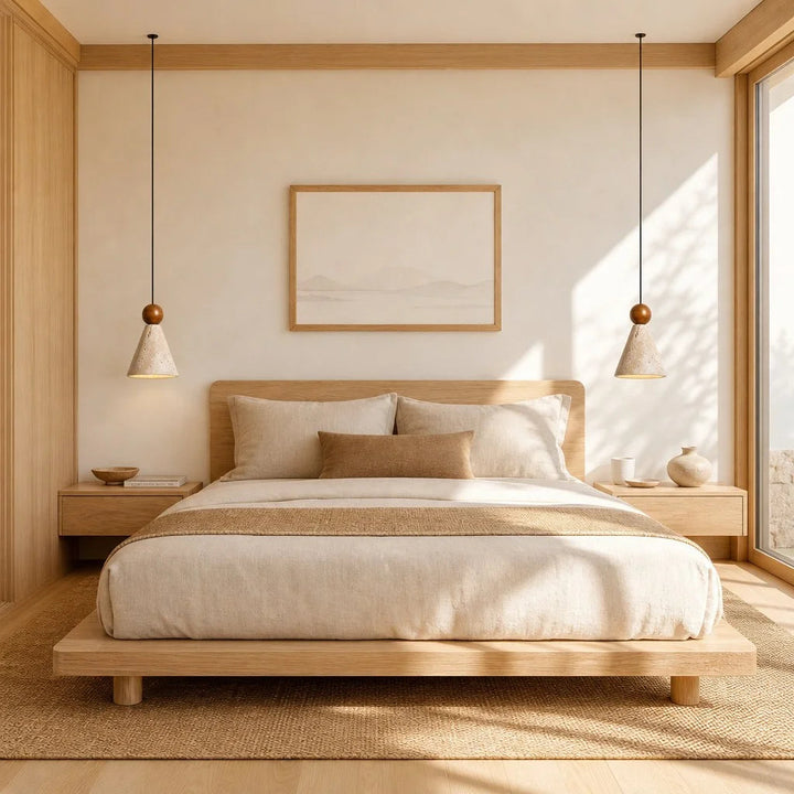 Pendant Light Travertine Cone Design