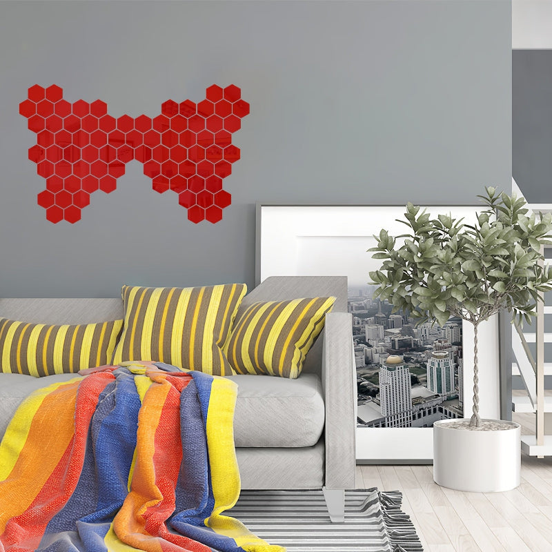 72-piece hexagonal acrylic mirror wall sticker set for DIY decoration
