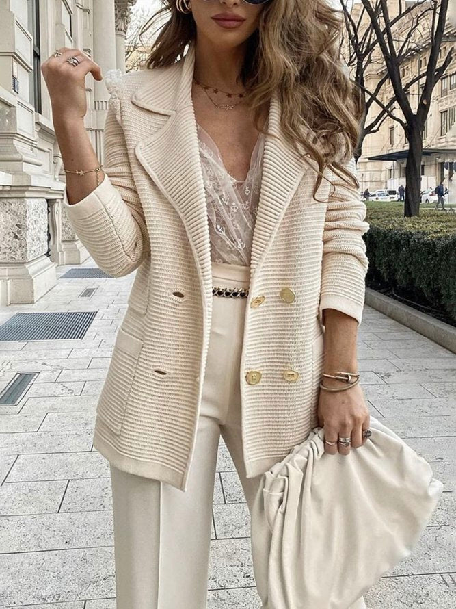Women's Cardigan Blazer with Double Breasted and Classic Cut 