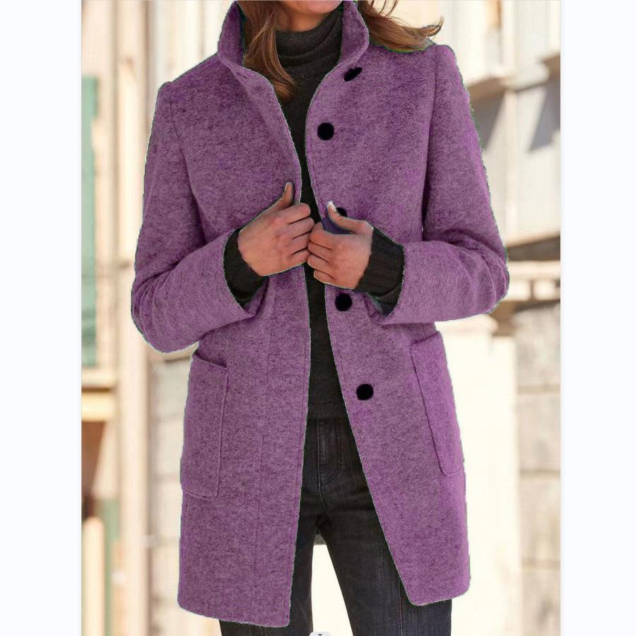 Women's wool coat with retro button placket in a classic design 