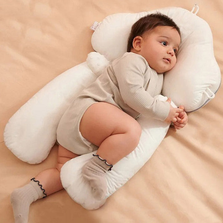 Ergonomic baby sleeping pillow with adjustable support