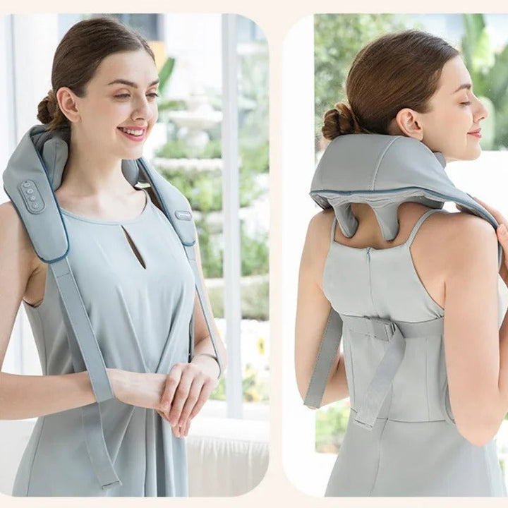 Automatic massage device for neck and shoulders
