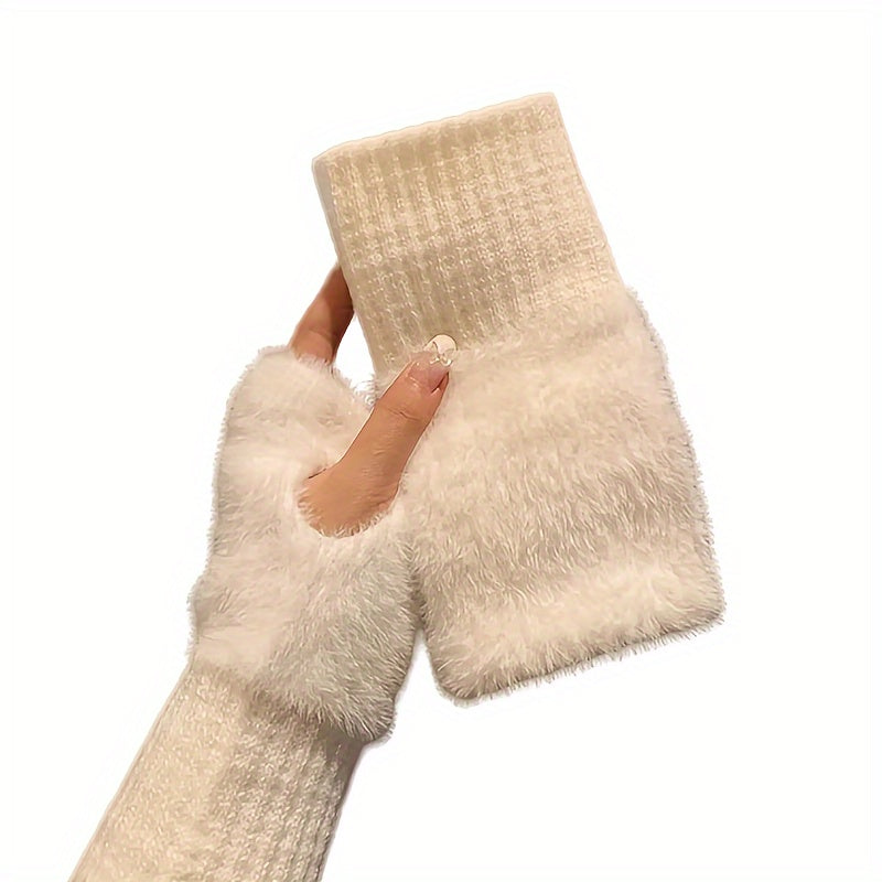 Fingerless winter gloves for women