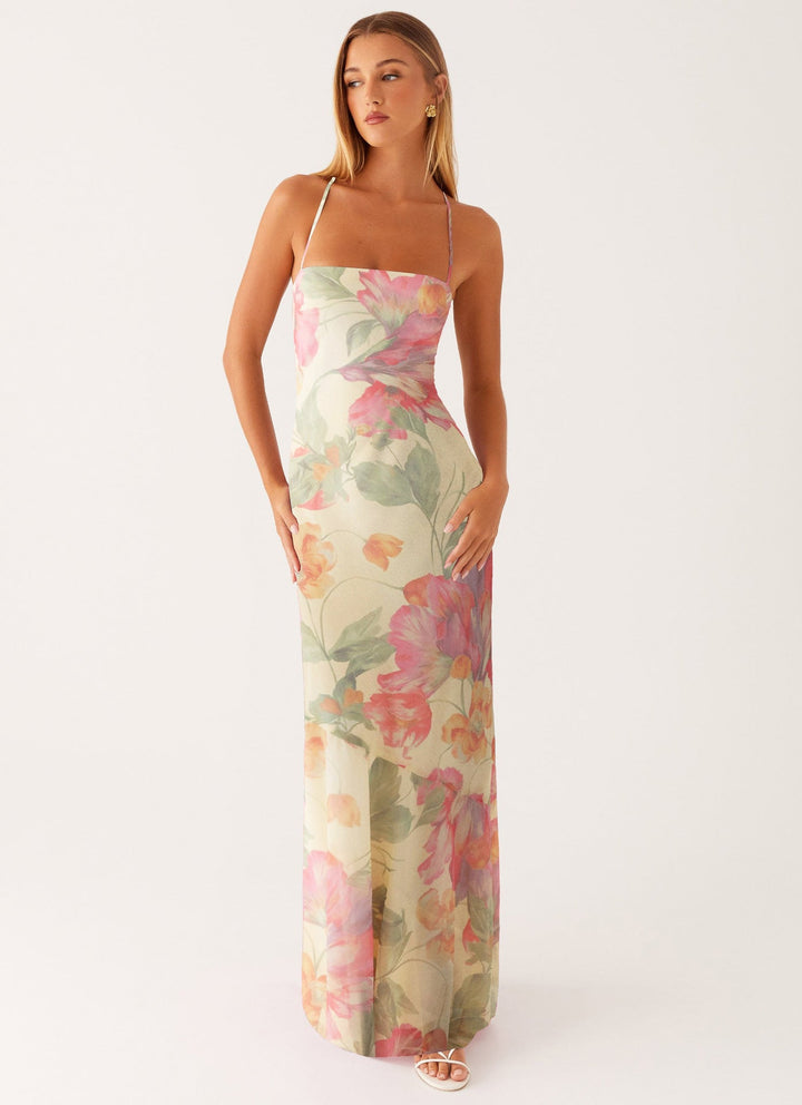 Women's Floral Maxi Dress Summer Sleeveless Beach Dress