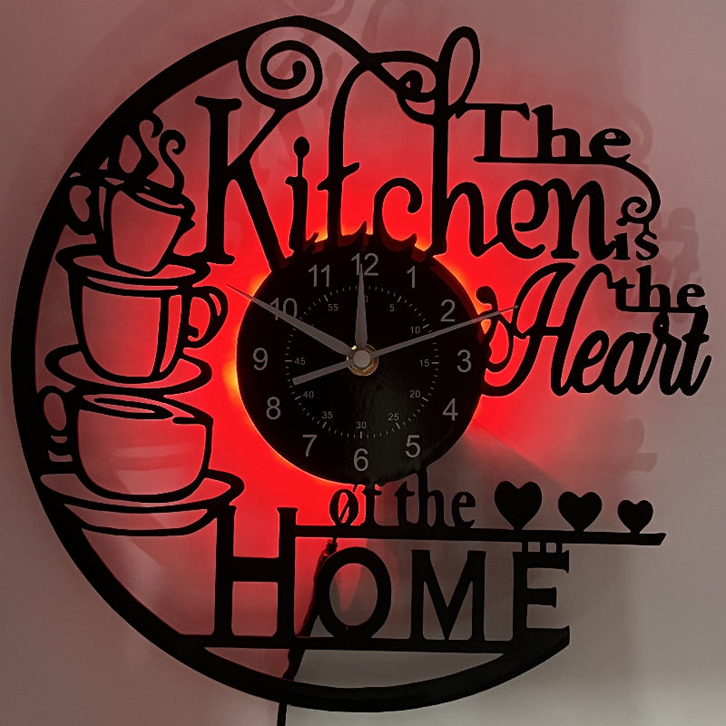 Vinyl kitchen clock with wall decor