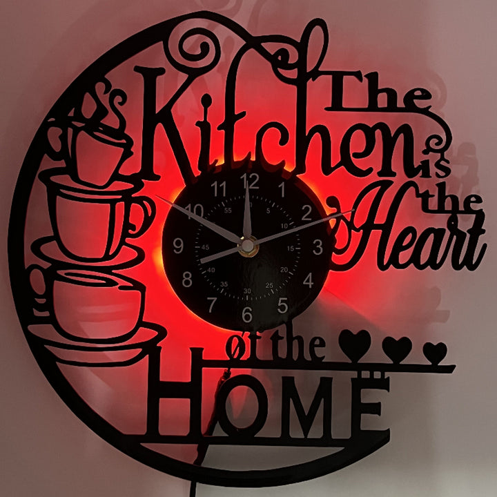 Vinyl kitchen clock with wall decor