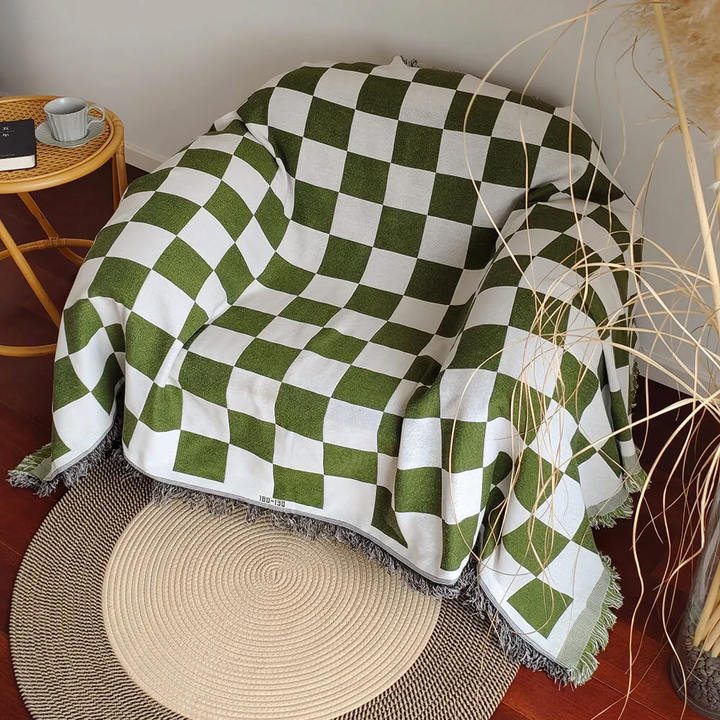 Picknickdecke aus weichem Mikrofaser mit kariertem Design