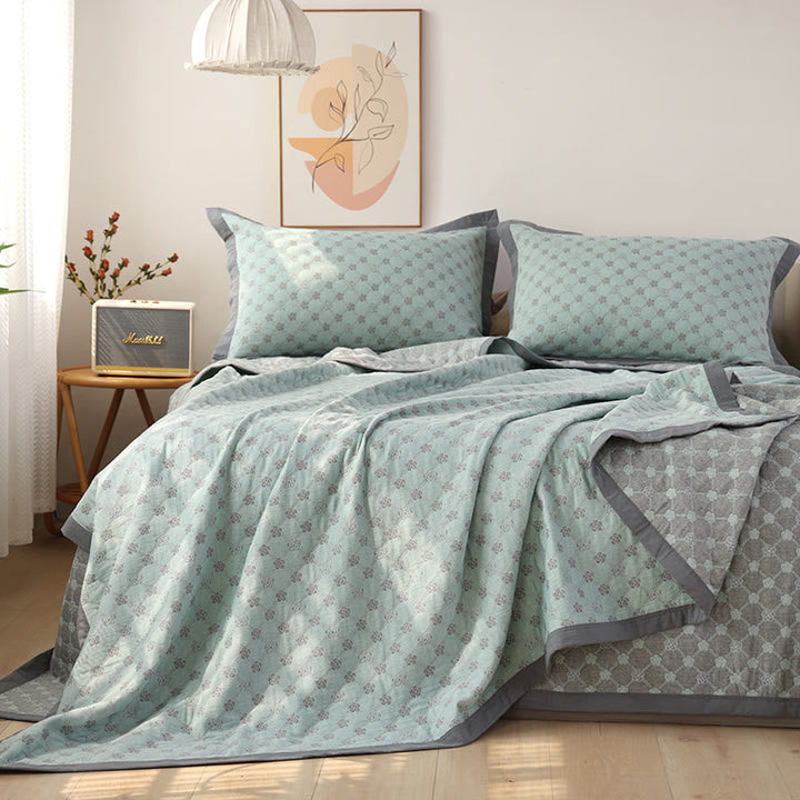 Steppbaumwolle Mull Floral beidseitig