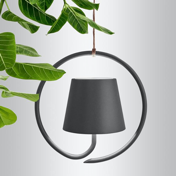 Rechargeable LED pendant light with ring structure for indoor &amp; outdoor use