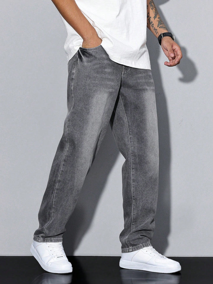 Men's jeans in effen colour with straight cut