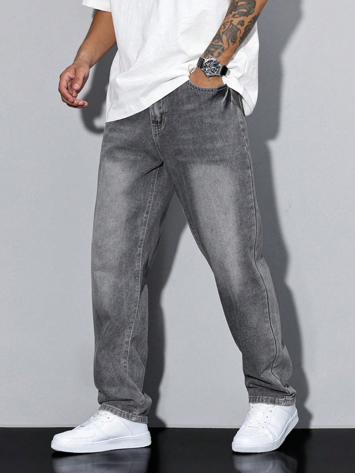 Men's jeans in effen colour with straight cut
